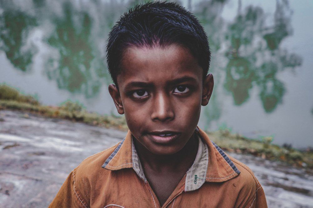 The boy was eager to take a picture