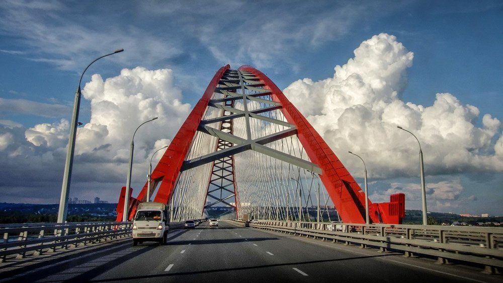 Бугринский мост с облаком