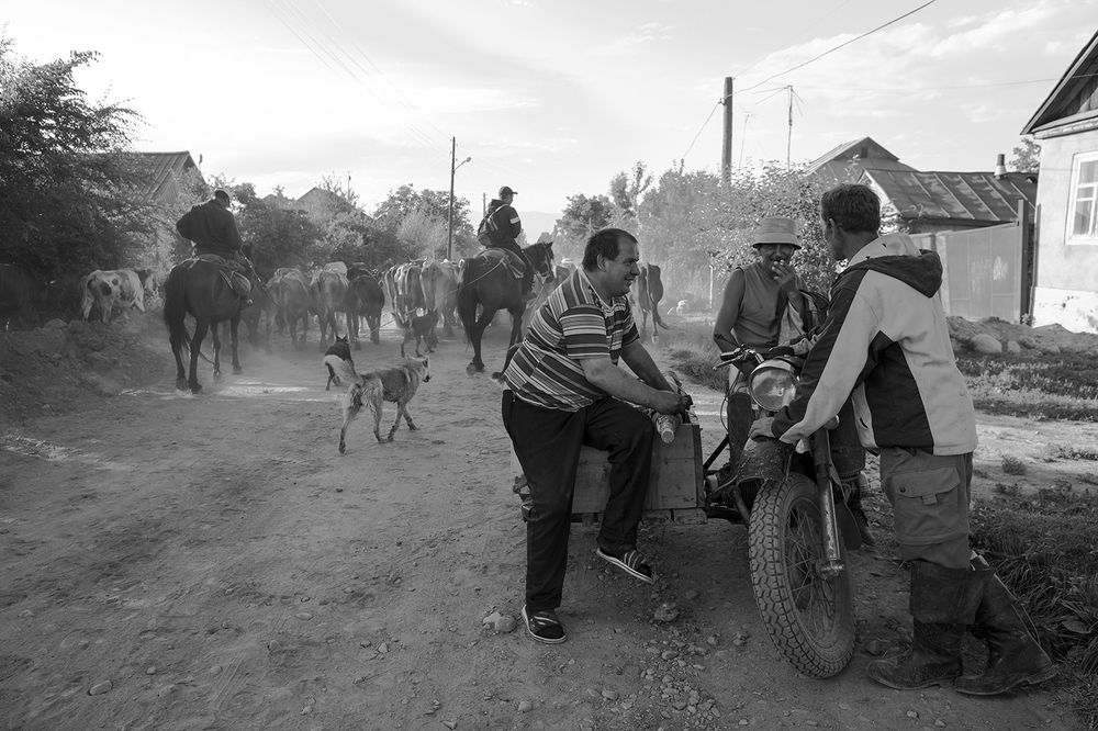 just guys-workers from our village. We met.
