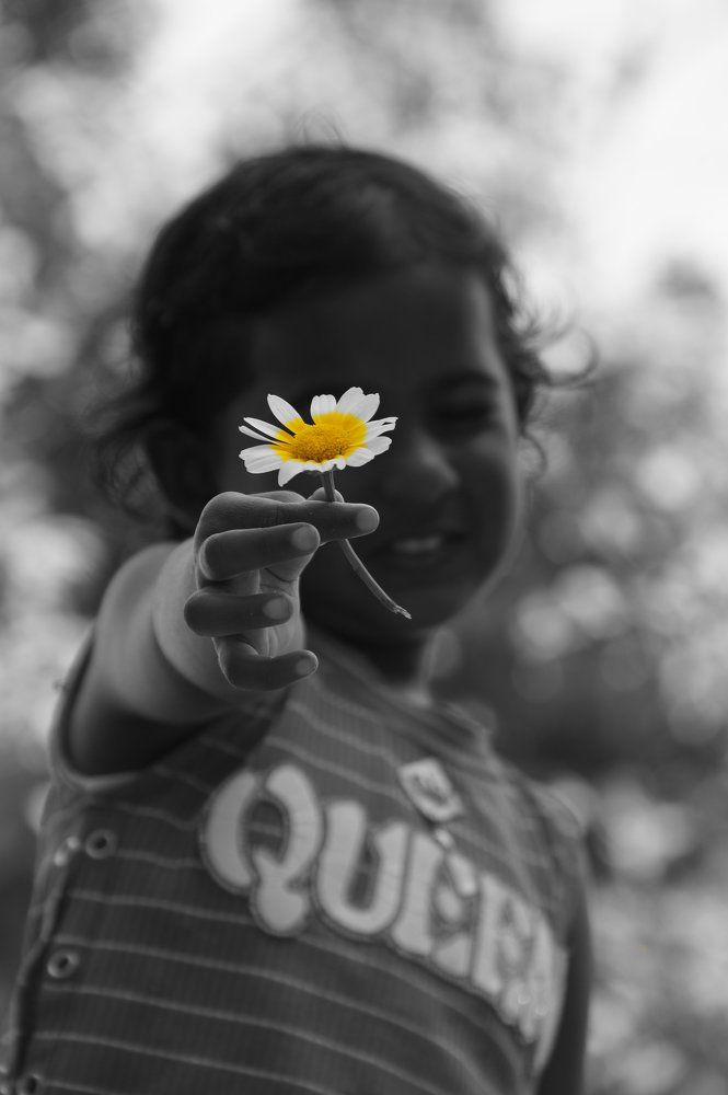 Selective colour portrait concept