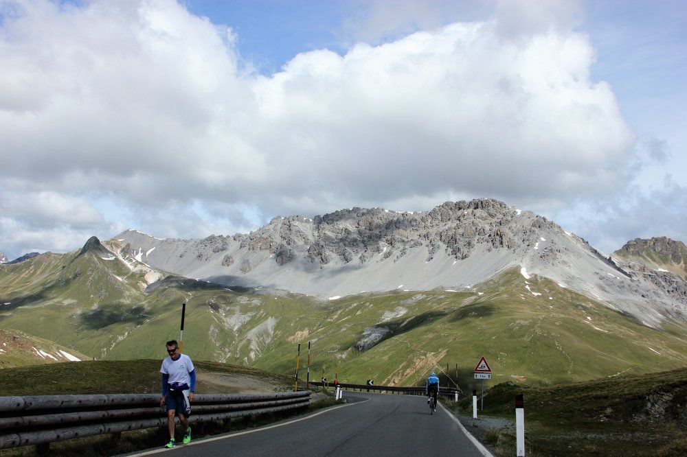 hiking up to the mountain