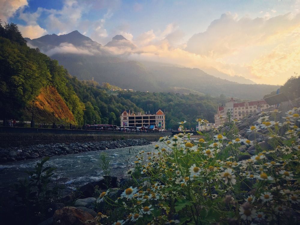 Закат на Роза Хутор