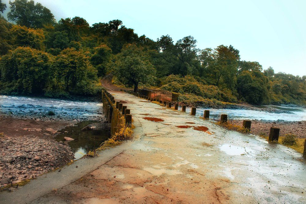 Bridge is connecting the small two village area.