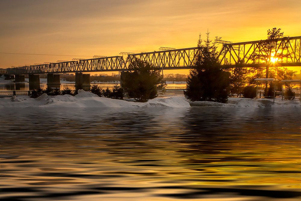 Закат в городе