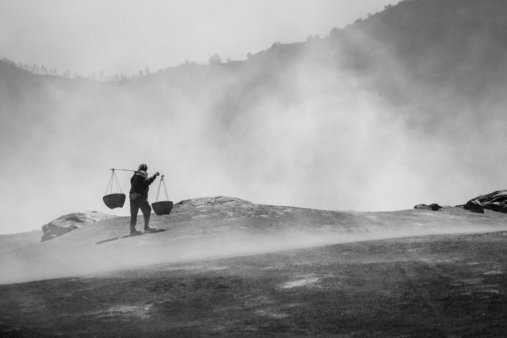 Man in the sand storm