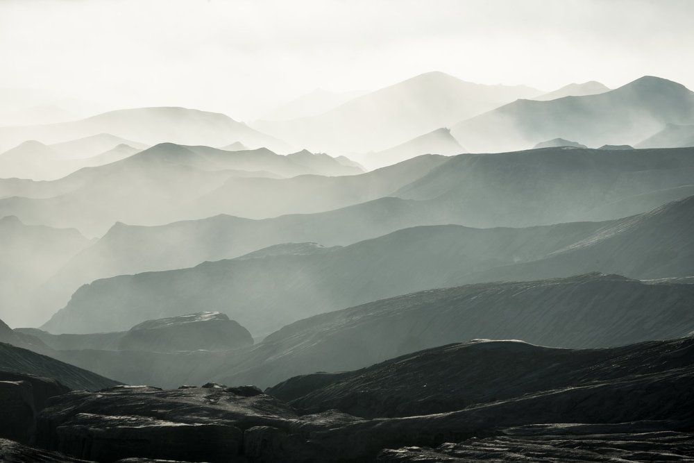 Fog and layers in Mount Bromo