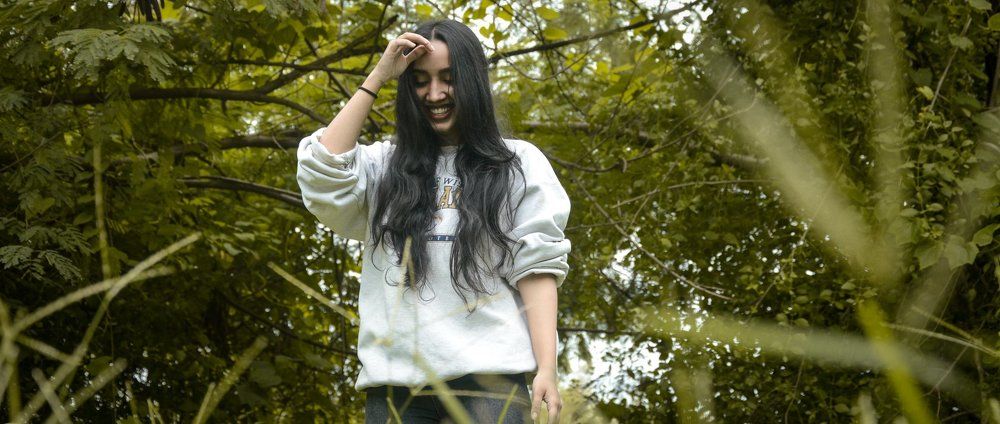 Smiling in the world full of creepers