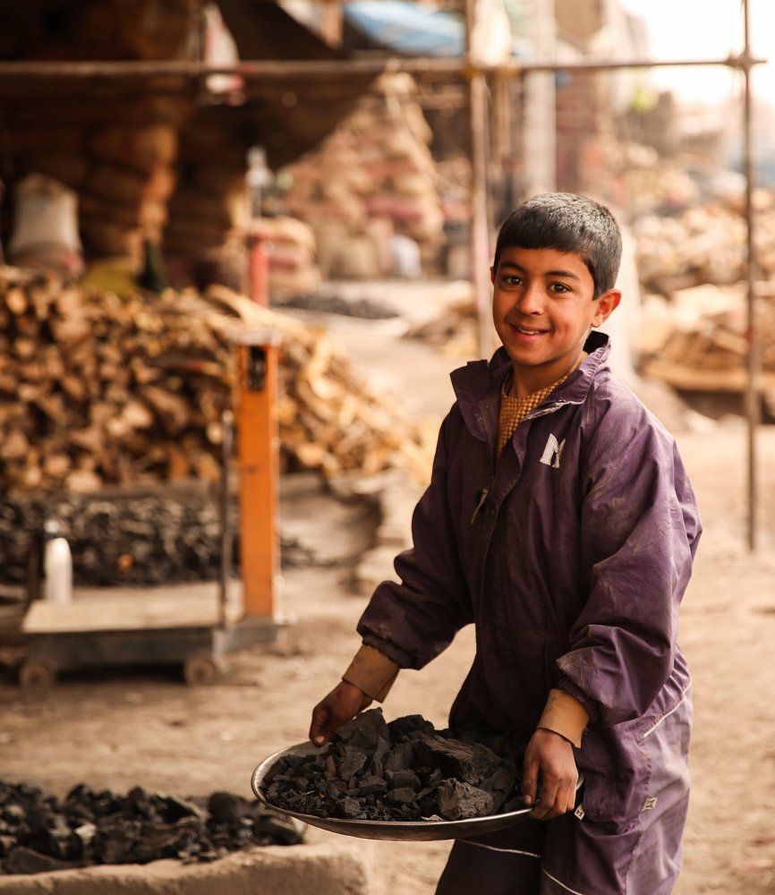 SMILES child working