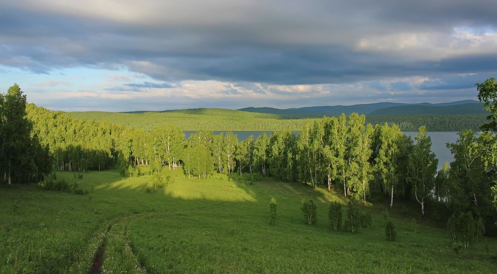 По дороге к озеру.