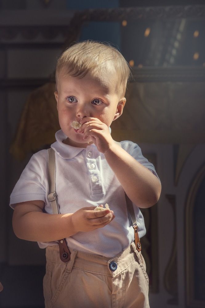 После причастия.