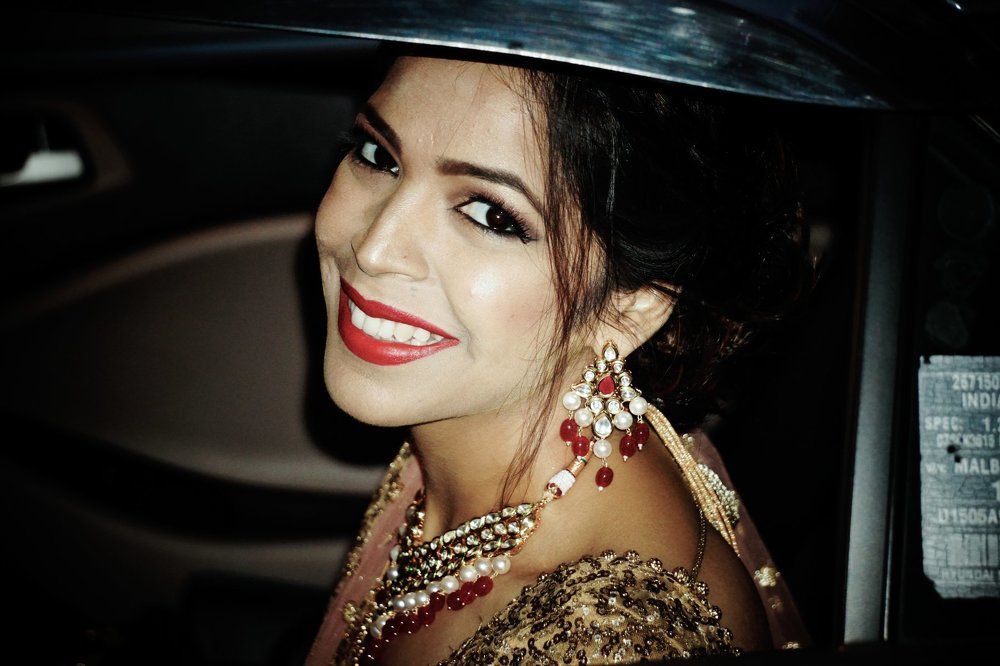 First Smile of Indian Bride