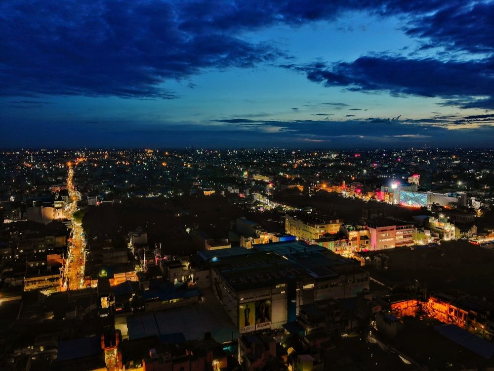Top view of city