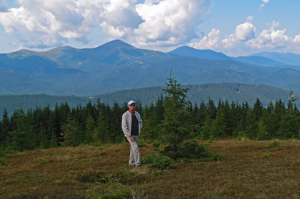 На вершине горы Кострич, Карпаты.
