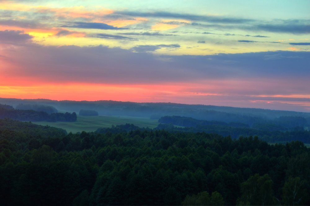 Туман на закате