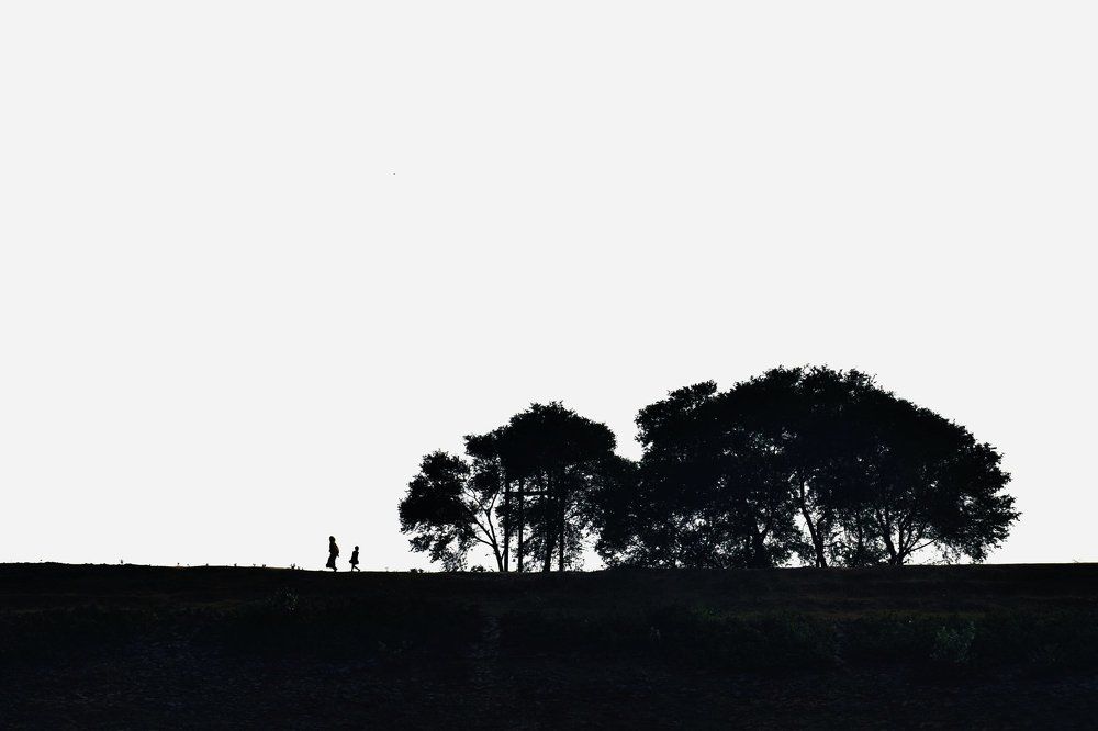 The silhouette story of a 'Mother and her daughter'