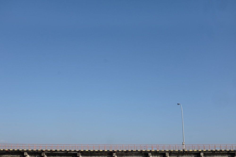 simple bridge and the blue sky