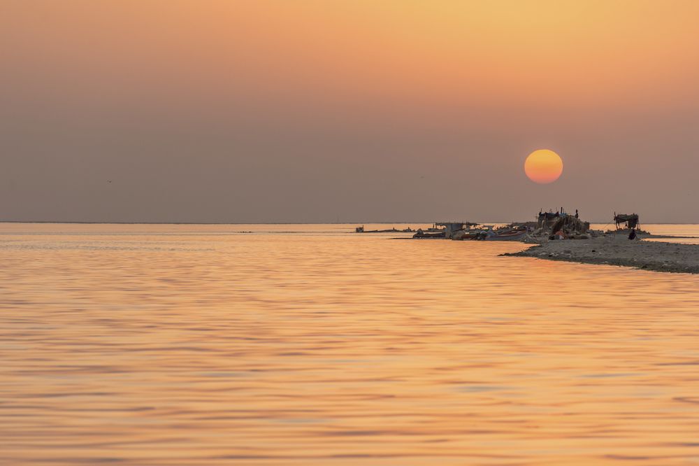 Iran,khorramshahr Sunset in the lagoon