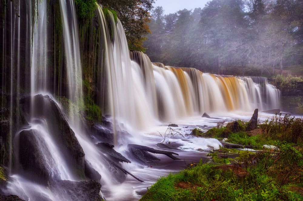 Famous waterfall in Estonia. Keila-Joa Schloss Fall.