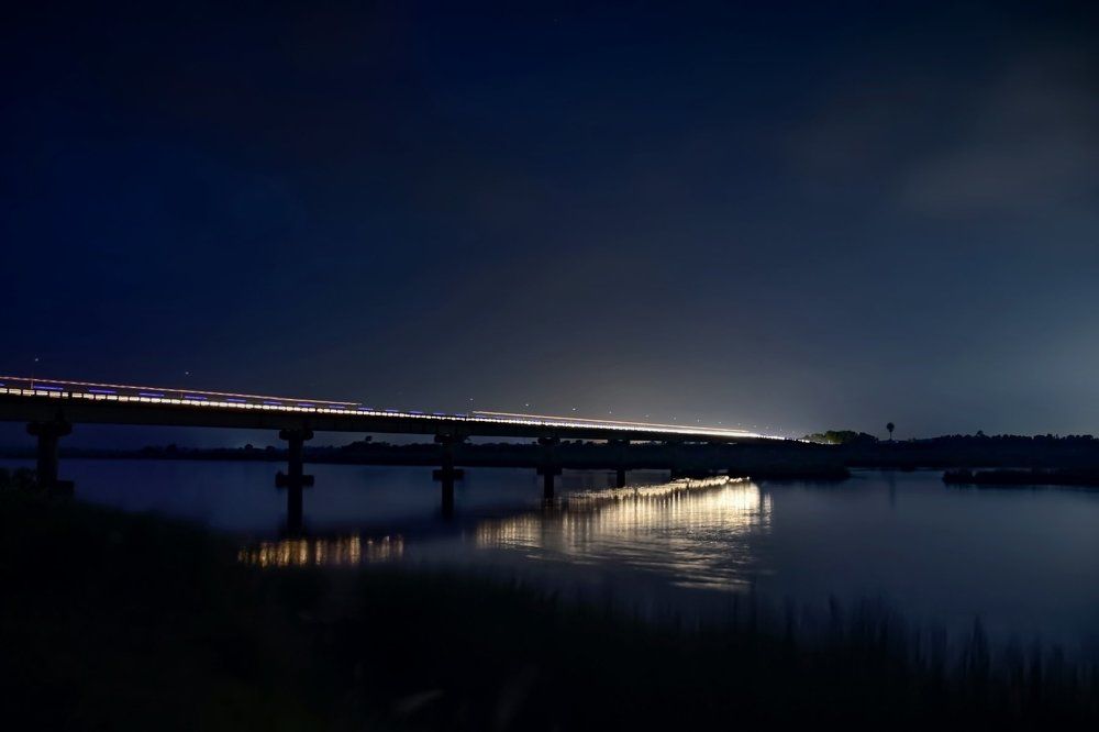 Walking lights on a Bridge