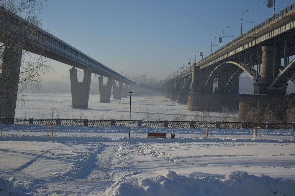 Комунальный и метромост Новосибирск