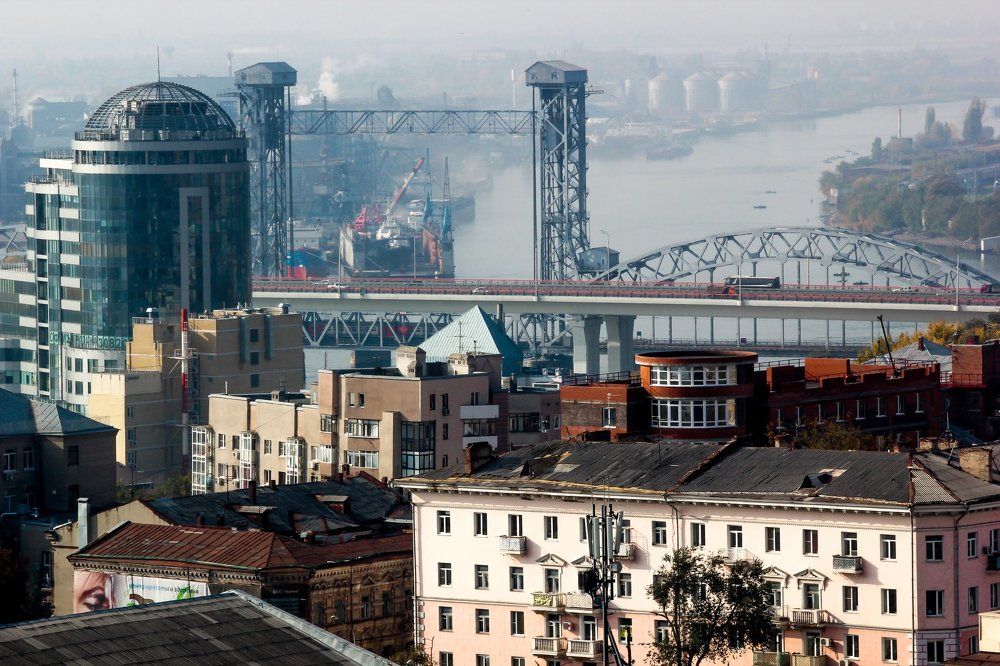 Вечерний Ростов Железнодорожный мост.