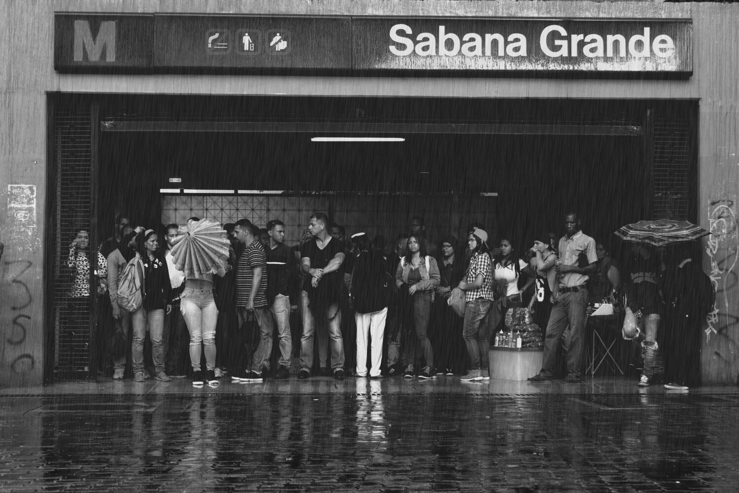 Under the rain!