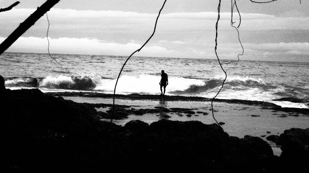 Rocky beach walking