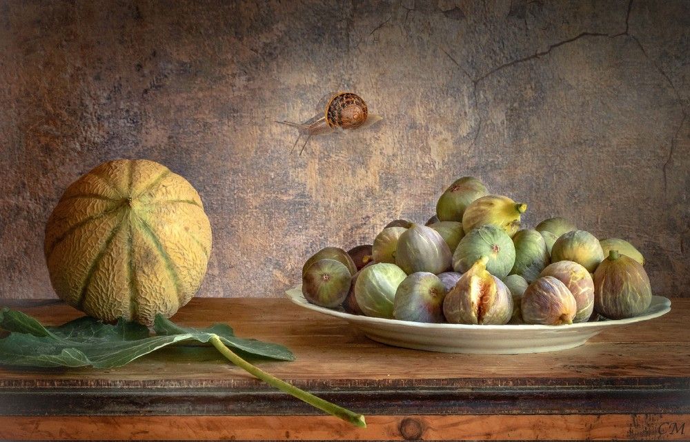 Still Life with Figs and Melon