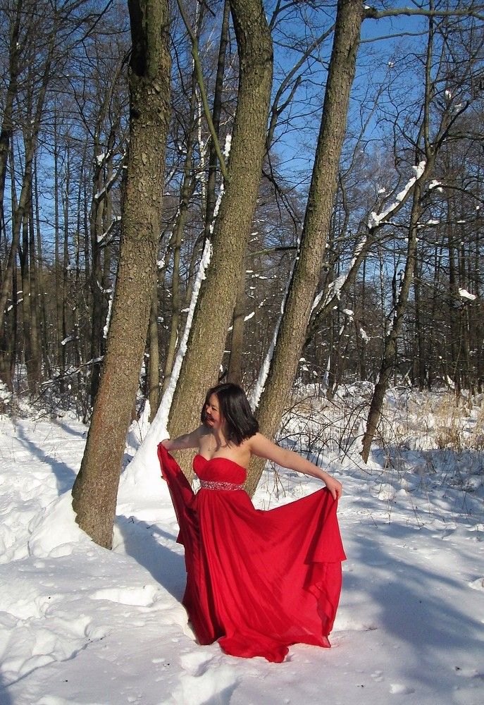 Красное на снегу