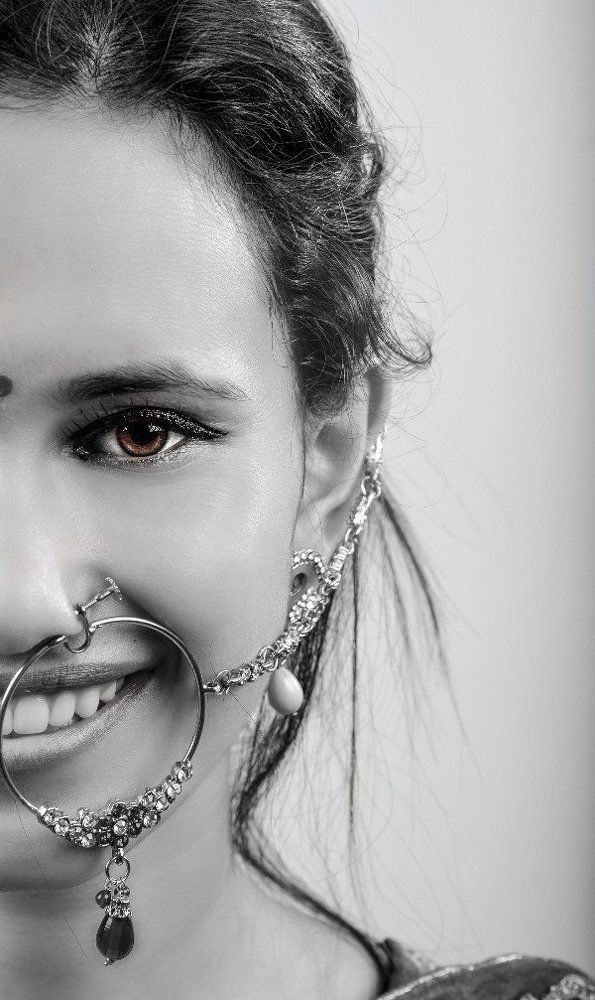 A fashion portrait . With a cute smile