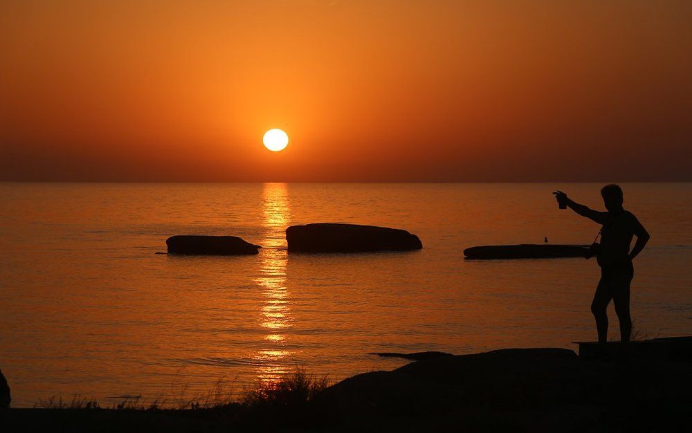 На берегу Каспия