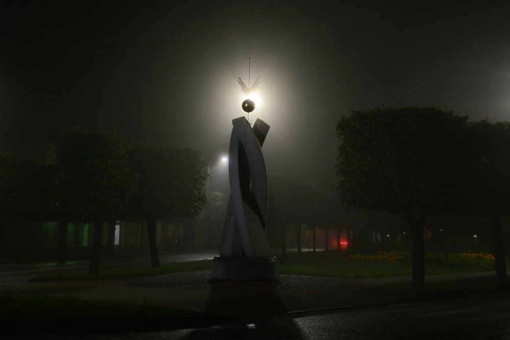 Monument in fog