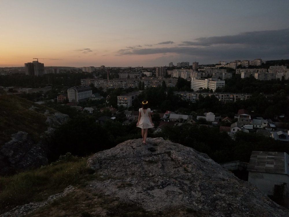 Над городом.