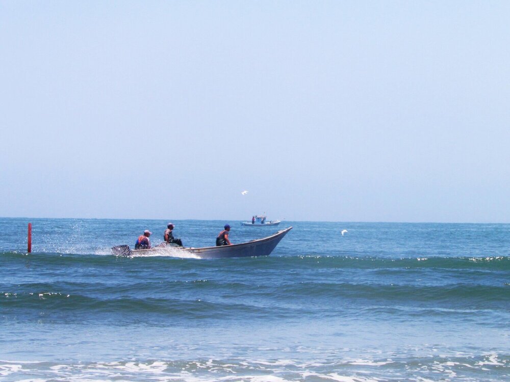 a boat in the sea