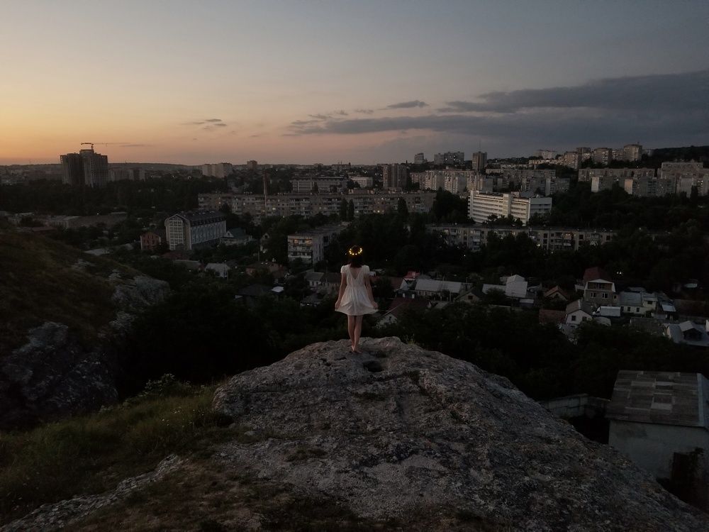 Над городом.