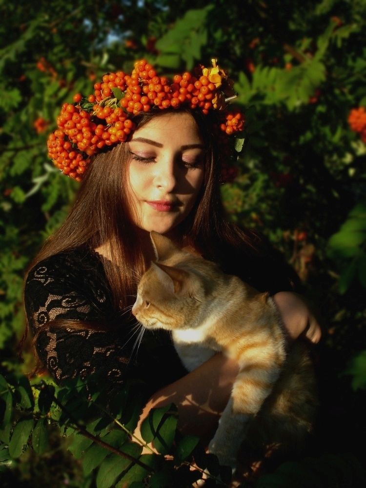 Татьяна с рыжим котом