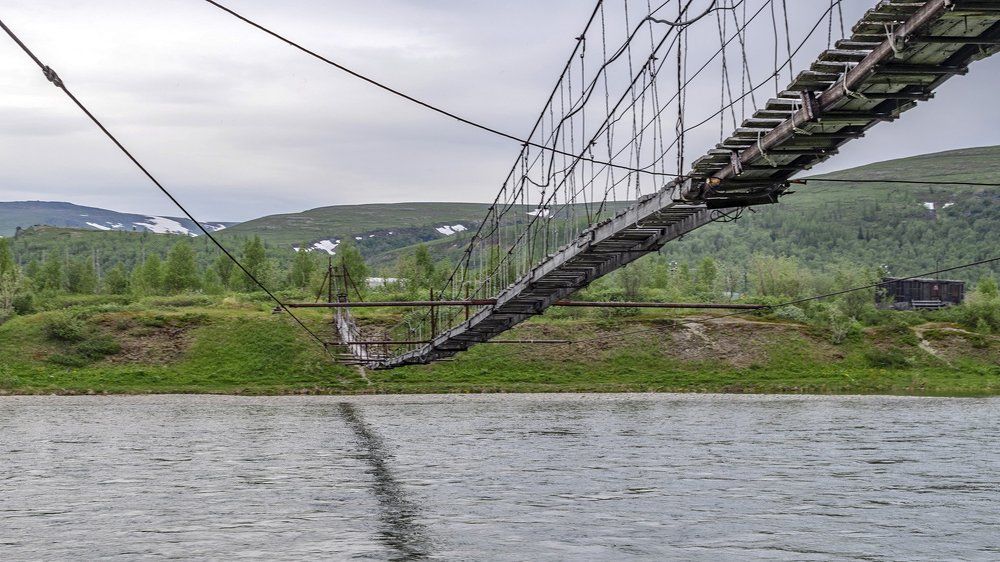 Канатный мост через реку Собь - Рай Из