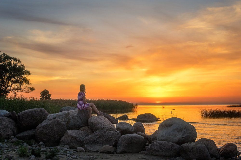 Залив на закате