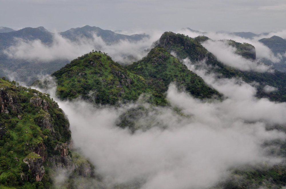 Приютили горы утренний туман