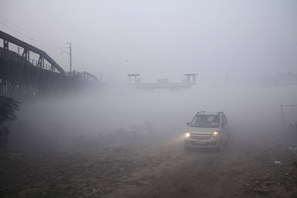 Driving at Foggy Morning