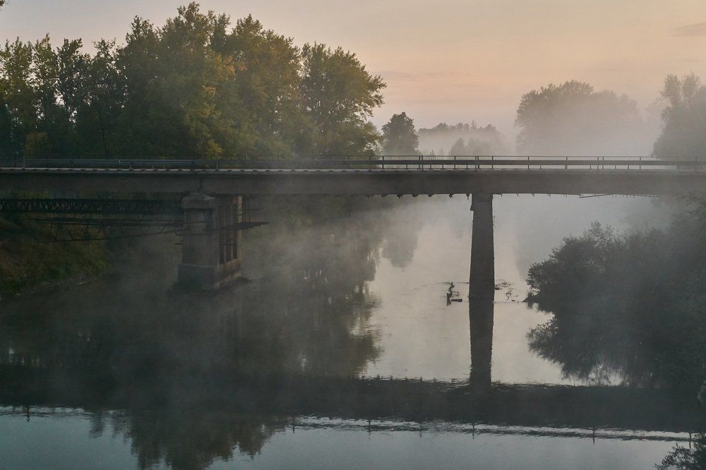 Мост через р.Сива. Удмуртская республика. Вид с нового моста.