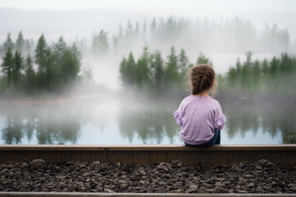 Туман на закате дня