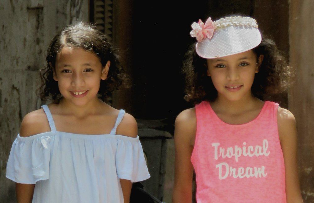 Twins smile