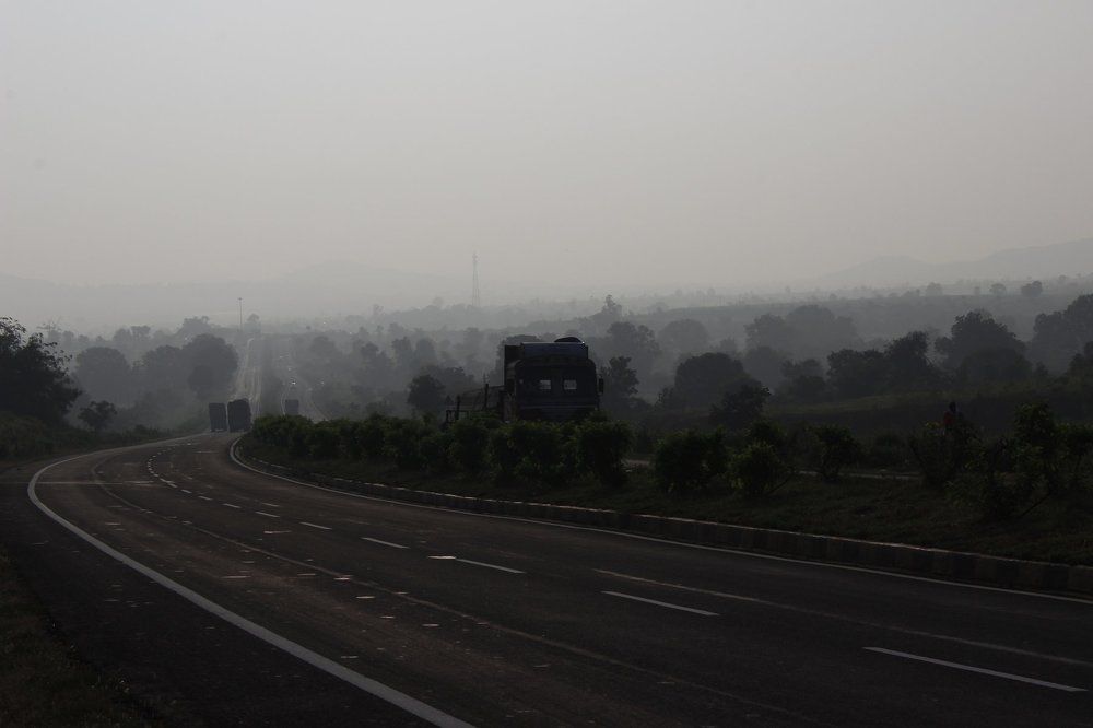 foggy morning highway