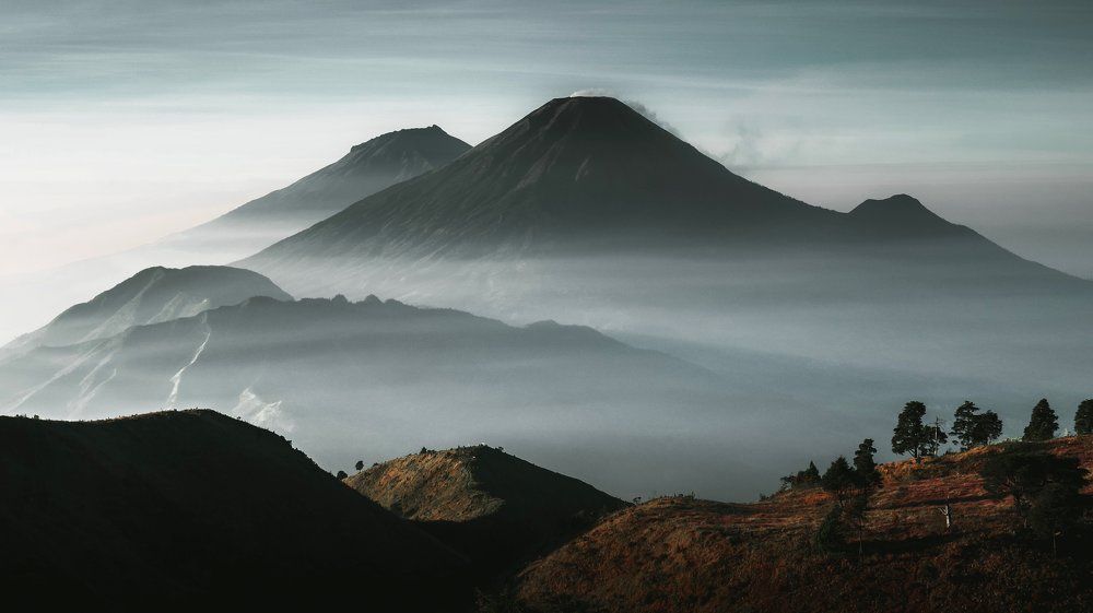 A View From Summit of Prau Mountain