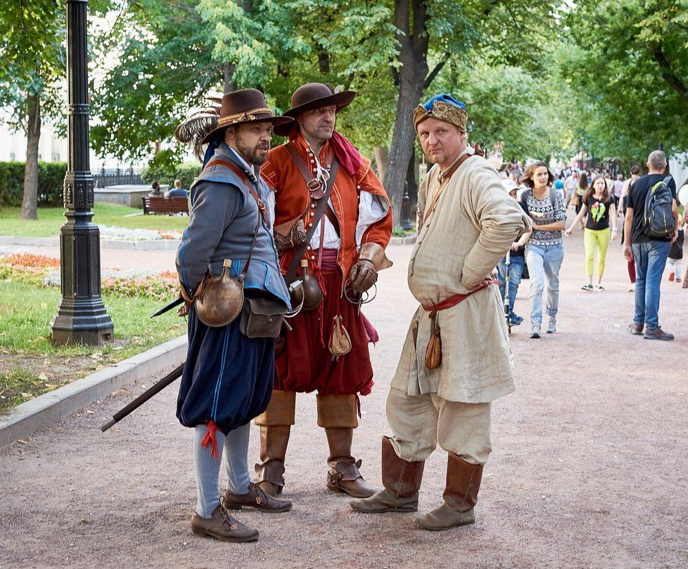 Встреча иноземных гостей с местным жителем Московии.