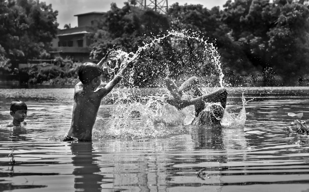 Playing in the water