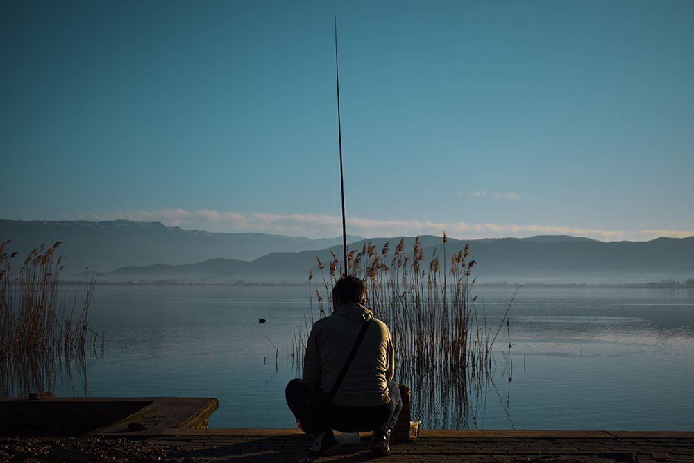 Fisherman on Dojran Lake