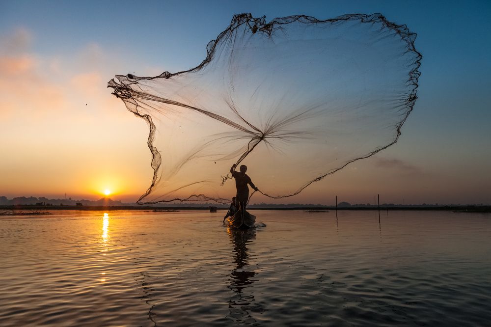 Рыбаки  в Мандалае, Бирма
