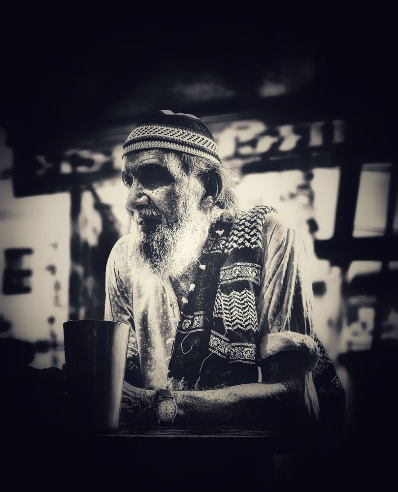 Aged face..